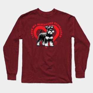 I Love My Miniature Schnauzer - I Love my dog - Good companion dog Long Sleeve T-Shirt